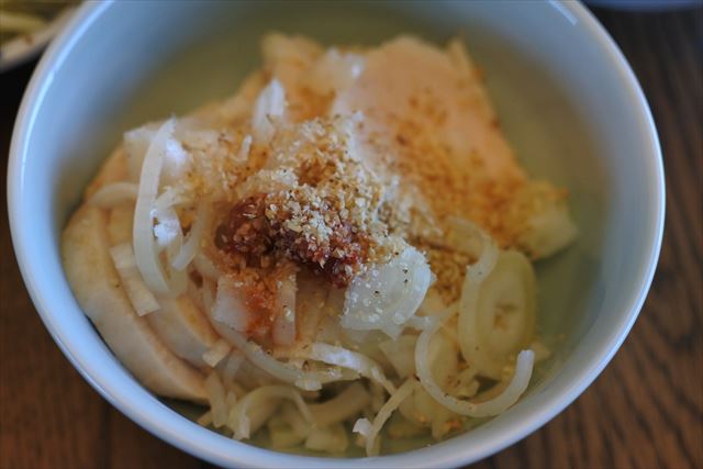 [画像がありません]ポテトサラダ、煮卵、サツマイモの天ぷら（5月21日）
