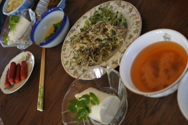 [画像がありません]野菜の天ぷら盛り合わせ、冷ややっこ、ぜんまい煮ほか（1月20日）