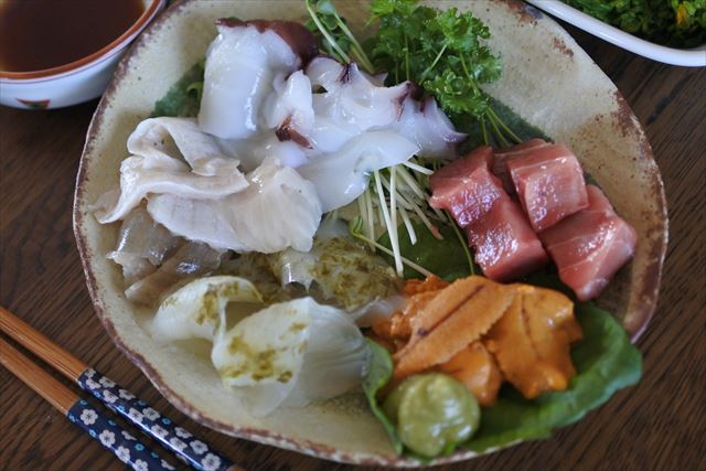 [画像がありません]土曜日の夕食はお刺身祭り！！ネットで取り寄せた魚がいっぱい（5月15日）