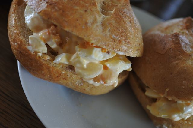 [画像がありません]焼き立てパンで卵サンド（4月2日）