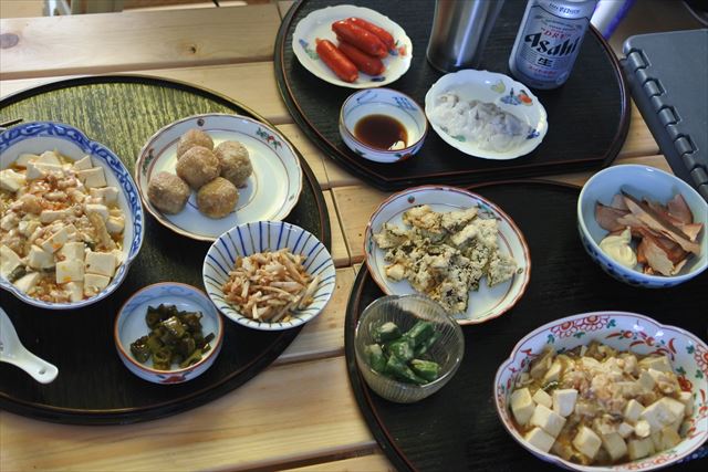 [画像がありません]里芋の唐揚げ、麻婆豆腐、子持ち昆布の天ぷらなど（8月15日）