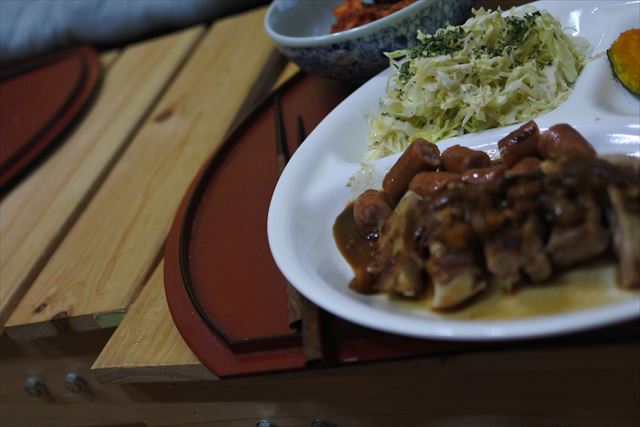 [画像がありません]鶏肉、ソーセージ、温野菜。今夜の夕食（5月7日）