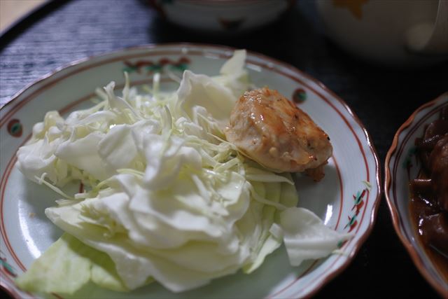 [画像がありません]ハンバーグ、ささみソテー、玉ねぎの天ぷら（8月10日）