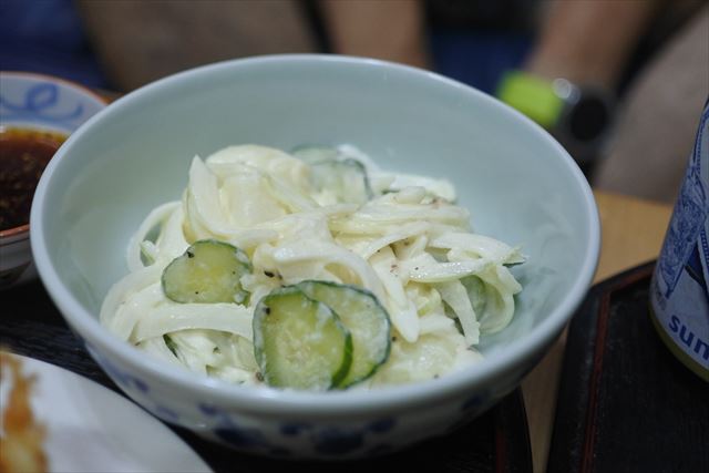 [画像がありません]焼きしゃぶと玉ねぎフライ。夫の好物（9月10日）